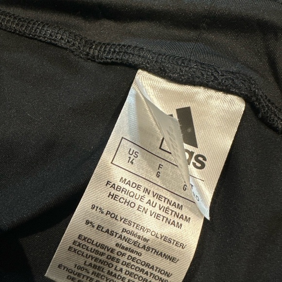 2/20$ NWT Adidas Girls Black Leggings with White Stripes size 14 - Picture 5 of 7
